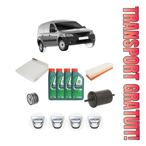 Set Pachet filtre revizie Bosch, 4 litrii ulei Castrol 10W40 DACIA LOGAN EXPRESS (FS_) 1.6 din 2009, 4x Stickere auto cu DACIA