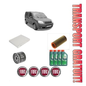 Set Pachet filtre revizie Bosch, 4 litrii ulei Castrol 10W40 FIAT DOBLO MPV (119_, 223_) 1.6 16V (223AXD1A) din 2001, 4x Stickere auto cu FIAT