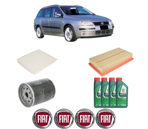Set Pachet filtre revizie Bosch, 4 litrii ulei Castrol 10W40 FIAT STILO (192_) 1.6 16V (192_XB1A) din 2001-2006, 4x Stickere auto cu FIAT - Img 2