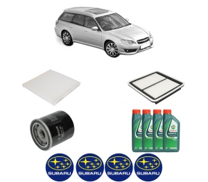 Set Pachet filtre revizie Bosch, 4 litrii ulei Castrol 10W40 SUBARU LEGACY IV Estate (BP) 2.0 AWD (BP5) din 2003-2005, 4x Stickere auto cu SUBARU - Img 2