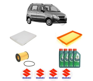Set Pachet filtre revizie Bosch, 4 litrii ulei Castrol 10W40 SUZUKI WAGON R+ (MA) 1.2 (RB 412) din 2005-2008, 4x Stickere auto cu SUZUKI - Img 2