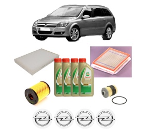 Set Pachet filtre revizie Bosch, 4 litrii ulei Castrol 5W40 OPEL ASTRA H Estate (A04) 1.3 CDTI (L35) din 2005-2010, 4x Stickere auto cu OPEL - Img 2