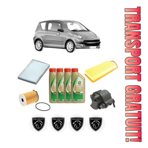 Set Pachet filtre revizie Bosch, 4 litrii ulei Castrol 5W40 PEUGEOT 1007 (KM_) 1.4 HDi din 2005, 4x Stickere auto cu PEUGEOT