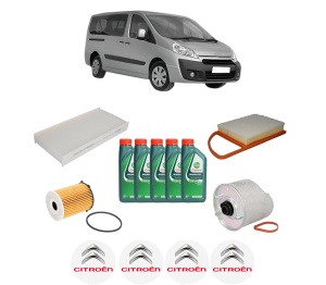 Set Pachet filtre revizie Bosch, 5 litrii ulei Castrol 10W40 CITROEN JUMPY II (VF7) 1.6 HDi 90 8V din 2007-2016, 4x Stickere auto cu CITROEN - Img 2