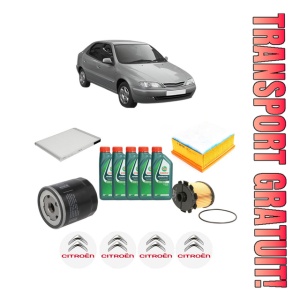 Set Pachet filtre revizie Bosch, 5 litrii ulei Castrol 10W40 CITROEN XSARA (N1) 1.9 D din 2000-2005, 4x Stickere auto cu CITROEN