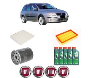 Set Pachet filtre revizie Bosch, 5 litrii ulei Castrol 10W40 FIAT STILO (192_) 1.6 16V din 2005-2006, 4x Stickere auto cu FIAT - Img 2