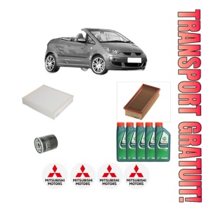 Set Pachet filtre revizie Bosch, 5 litrii ulei Castrol 10W40 MITSUBISHI COLT CZC VI Convertible (RG) 1.5 (Z36A) din 2006-2009, 4x Stickere auto cu MITSUBISHI