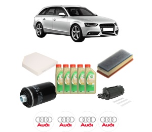 Set Pachet filtre revizie Bosch, 5 litrii ulei Castrol 5W30 AUDI A4 B8 Avant (8K5) 1.8 TFSI din 2008-2015, 4x Stickere auto cu AUDI - Img 2