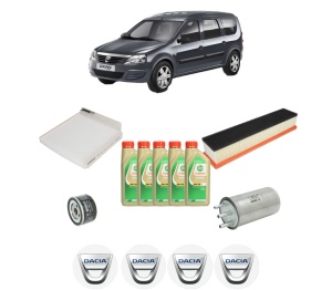 Set Pachet filtre revizie Bosch, 5 litrii ulei Castrol 5W30 DACIA LOGAN MCV (KS_) 1.5 dCi (KS0K) din 2007, 4x Stickere auto cu DACIA - Img 2