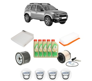 Set Pachet filtre revizie Bosch, 5 litrii ulei Castrol 5W30 DACIA DUSTER (HS_) 1.5 dCi 4x4 din 2013-2018, 4x Stickere auto cu DACIA - Img 2