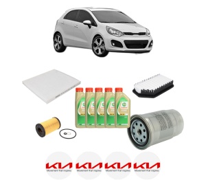 Set Pachet filtre revizie Bosch, 5 litrii ulei Castrol 5W30 KIA RIO III (UB) 1.1 CRDi din 2011-2017, 4x Stickere auto cu KIA - Img 2