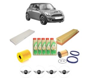 Set Pachet filtre revizie Bosch, 5 litrii ulei Castrol 5W30 MINI MINI (R56) One din 2006-2010, 4x Stickere auto cu MINI - Img 2