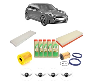 Set Pachet filtre revizie Bosch, 5 litrii ulei Castrol 5W30 MINI MINI CLUBMAN (R55) One din 2010-2014, 4x Stickere auto cu MINI - Img 2