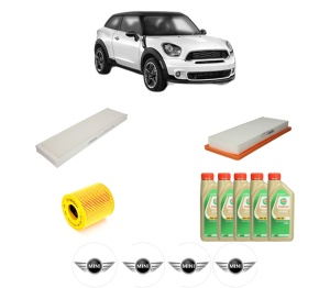 Set Pachet filtre revizie Bosch, 5 litrii ulei Castrol 5W30 MINI MINI PACEMAN (R61) Cooper S ALL4 din 2012-2016, 4x Stickere auto cu MINI - Img 2