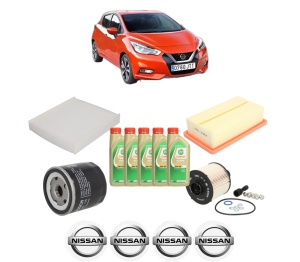 Set Pachet filtre revizie Bosch, 5 litrii ulei Castrol 5W30 NISSAN MICRA V (K14) 1.5 DCI din 2016, 4x Stickere auto cu NISSAN - Img 2