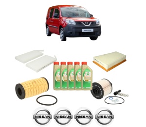 Set Pachet filtre revizie Bosch, 5 litrii ulei Castrol 5W30 NISSAN NV250 Van (X61) dCi 80 din 2019, 4x Stickere auto cu NISSAN - Img 2