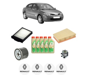 Set Pachet filtre revizie Bosch, 5 litrii ulei Castrol 5W30 RENAULT MEGANE II Saloon (LM0/1_) 1.5 dCi (LM1F) din 2005-2010, 4x Stickere auto cu RENAULT - Img 2