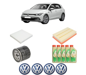 Set Pachet filtre revizie Bosch, 5 litrii ulei Castrol 5W30 Volkswagen GOLF VIII (CD1, DA1) 1.5 TSI din 2019, 4x Stickere auto cu Volkswagen - Img 2