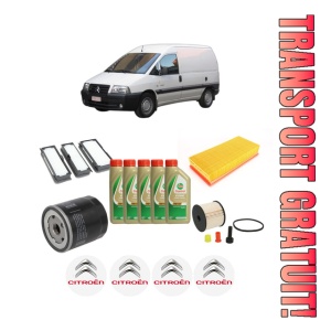 Set Pachet filtre revizie Bosch, 5 litrii ulei Castrol 5W40 CITROEN JUMPY I (U6U_) 2.0 HDi 110 din 2000-2006, 4x Stickere auto cu CITROEN