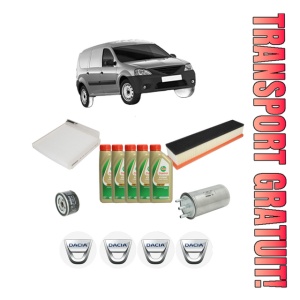 Set Pachet filtre revizie Bosch, 5 litrii ulei Castrol 5W40 DACIA LOGAN EXPRESS (FS_) 1.5 dCi (FS0Y, FS00, FS0J) din 2007-2012, 4x Stickere auto cu DACIA