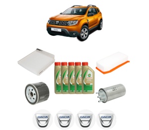 Set Pachet filtre revizie Bosch, 5 litrii ulei Castrol 5W40 DACIA DUSTER SUV Van 1.5 dCi 4x4 din 2011, 4x Stickere auto cu DACIA - Img 2