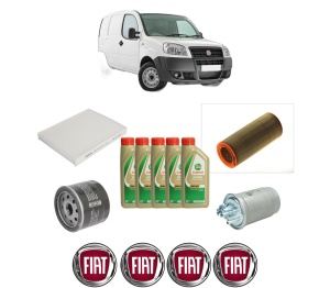 Set Pachet filtre revizie Bosch, 5 litrii ulei Castrol 5W40 FIAT DOBLO Box Body/MPV (223_) 1.9 D (223ZXB1A) din 2001, 4x Stickere auto cu FIAT - Img 2