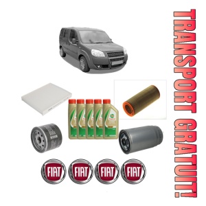 Set Pachet filtre revizie Bosch, 5 litrii ulei Castrol 5W40 FIAT DOBLO MPV (119_, 223_) 1.9 JTD din 2003, 4x Stickere auto cu FIAT