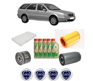 Set Pachet filtre revizie Bosch, 5 litrii ulei Castrol 5W40 LANCIA LYBRA SW (839_) 1.9 JTD (839.BXI1A, 839.BXN1A, 839.CXL1A) din 2001-2005, 4x Stickere auto cu LANCIA - Img 2
