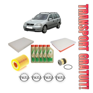 Set Pachet filtre revizie Bosch, 5 litrii ulei Castrol 5W40 OPEL ASTRA H Estate Van (L70) 1.9 CDTI (L70) din 2005-2010, 4x Stickere auto cu OPEL