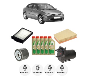 Set Pachet filtre revizie Bosch, 5 litrii ulei Castrol 5W40 RENAULT MEGANE II Saloon (LM0/1_) 1.5 dCi (LM02, LM13, LM2A) din 2004-2010, 4x Stickere auto cu RENAULT - Img 2