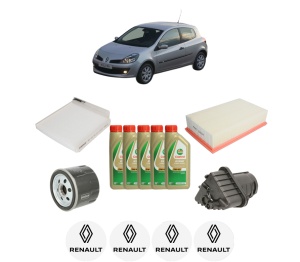 Set Pachet filtre revizie Bosch, 5 litrii ulei Castrol 5W40 RENAULT CLIO III (BR0/1, CR0/1) 1.5 dCi (BR17, CR17) din 2005-2012, 4x Stickere auto cu RENAULT - Img 2