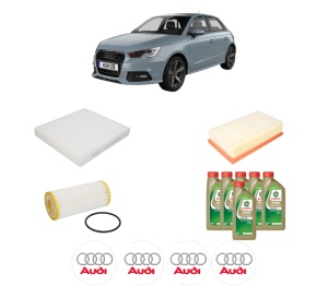 Set Pachet filtre revizie Bosch, 6 litrii ulei Castrol 0W20 AUDI A1 Sportback (GBA) 40 TFSI din 2018, 4x Stickere auto cu AUDI - Img 2