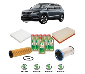 Set Pachet filtre revizie Bosch, 6 litrii ulei Castrol 0W20 SKODA KAROQ (NU7, ND7) 2.0 TDI din 2017, 4x Stickere auto cu SKODA - Img 2