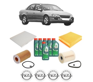Set Pachet filtre revizie Bosch, 6 litrii ulei Castrol 10W40 OPEL OMEGA B (V94) 2.2 DTI 16V (F69, M69, P69) din 2000-2003, 4x Stickere auto cu OPEL - Img 2