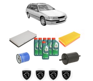 Set Pachet filtre revizie Bosch, 6 litrii ulei Castrol 10W40 PEUGEOT 406 Break (8E/F) 3.0 V6 din 2000-2004, 4x Stickere auto cu PEUGEOT - Img 2