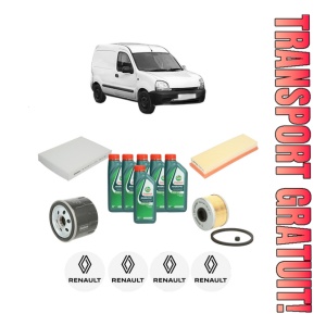 Set Pachet filtre revizie Bosch, 6 litrii ulei Castrol 10W40 RENAULT KANGOO Express (FC0/1_) 1.9 dTi (FC0U) din 2000, 4x Stickere auto cu RENAULT