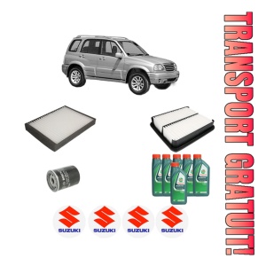 Set Pachet filtre revizie Bosch, 6 litrii ulei Castrol 10W40 SUZUKI GRAND VITARA I (FT, HT) 2.7 4x4 (TX92, JA627) din 2003-2003, 4x Stickere auto cu SUZUKI