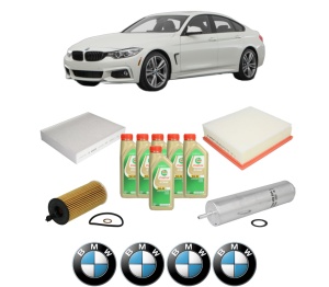 Set Pachet filtre revizie Bosch, 6 litrii ulei Castrol 5W30 BMW Seria 3 Gran Turismo (F34) 320 d xDrive din 2013-2018, 4x Stickere auto cu BMW - Img 2