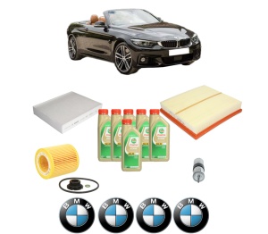Set Pachet filtre revizie Bosch, 6 litrii ulei Castrol 5W30 BMW Seria 4 Convertible (F33, F83) 428 i xDrive din 2014-2016, 4x Stickere auto cu BMW - Img 2