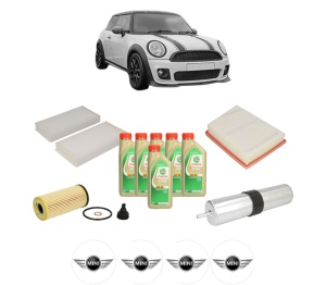 Set Pachet filtre revizie Bosch, 6 litrii ulei Castrol 5W30 MINI MINI CLUBMAN (F54) Cooper SD ALL4 din 2015-2019, 4x Stickere auto cu MINI - Img 2