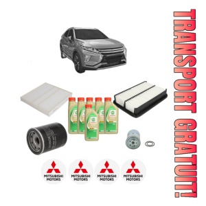 Set Pachet filtre revizie Bosch, 6 litrii ulei Castrol 5W30 MITSUBISHI ECLIPSE CROSS (GK_, GL_) 2.2 DiD 4WD (GK9W) din 2019, 4x Stickere auto cu MITSUBISHI