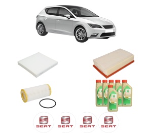 Set Pachet filtre revizie Bosch, 6 litrii ulei Castrol 5W30 SEAT LEON (5F1) 2.0 Cupra din 2013-2020, 4x Stickere auto cu SEAT - Img 2