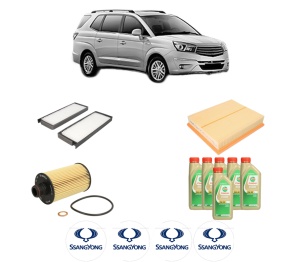 Set Pachet filtre revizie Bosch, 6 litrii ulei Castrol 5W30 SSANGYONG RODIUS II 2.2 Xdi din 2015, 4x Stickere auto cu SSANGYONG - Img 2