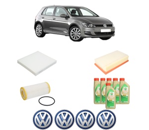 Set Pachet filtre revizie Bosch, 6 litrii ulei Castrol 5W30 Volkswagen GOLF VII (5G1, BQ1, BE1, BE2) 2.0 R 4motion din 2016-2020, 4x Stickere auto cu Volkswagen - Img 2