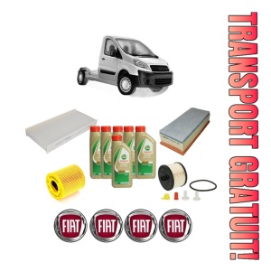 Set Pachet filtre revizie Bosch, 6 litrii ulei Castrol 5W40 FIAT SCUDO Platform/Chassis (270_, 272_) 2.0 D Multijet din 2007-2016, 4x Stickere auto cu FIAT