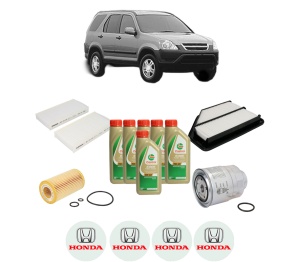 Set Pachet filtre revizie Bosch, 6 litrii ulei Castrol 5W40 HONDA CR-V II (RD_) 2.2 CTDi (RD9) din 2005-2006, 4x Stickere auto cu HONDA - Img 2