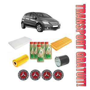 Set Pachet filtre revizie Bosch, 6 litrii ulei Castrol 5W40 MERCEDES-BENZ B-CLASS Sports Tourer (W245) B 200 CDI (245.208) din 2005-2011, 4x Stickere auto cu MERCEDES-BENZ