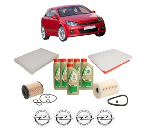 Set Pachet filtre revizie Bosch, 6 litrii ulei Castrol 5W40 OPEL ASTRA H GTC (A04) 1.7 CDTI (L08) din 2007-2010, 4x Stickere auto cu OPEL - Img 2