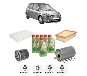 Set Pachet filtre revizie Bosch, 6 litrii ulei Castrol 5W40 RENAULT SCENIC III (JZ0/1_) 1.9 dCi (JZ0J, JZ1J, JZ1K, JZ1S) din 2009-2016, 4x Stickere auto cu RENAULT - Img 2