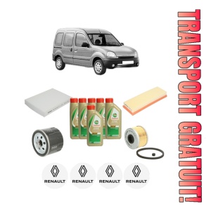 Set Pachet filtre revizie Bosch, 6 litrii ulei Castrol 5W40 RENAULT KANGOO (KC0/1_) 1.9 dCi 4x4 (KC0V) din 2001, 4x Stickere auto cu RENAULT